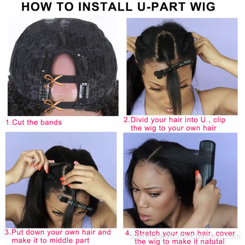 100% Human Hair Clip In U-Part Wigs,12a Mink Human Hair Straight Body Deep Curly,Wholesale Half Wigs Lace For Black Women